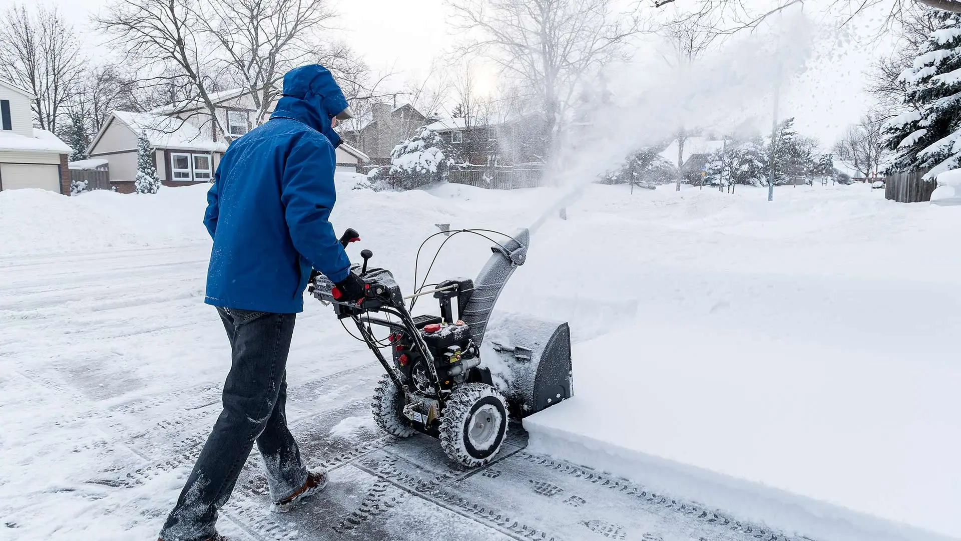 banner professional snow blowing clearing driveway