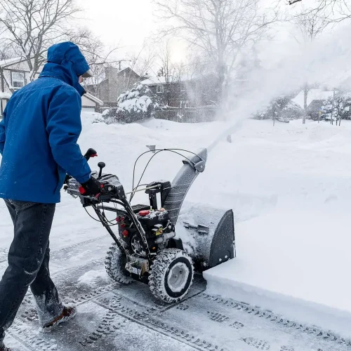 banner professional snow blowing clearing driveway
